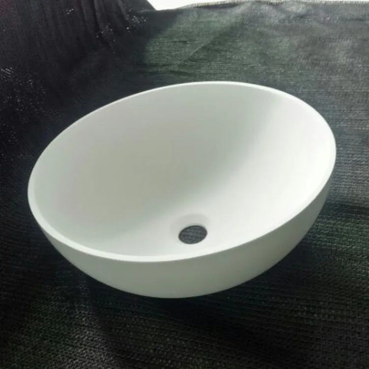 SM-8301T China high quality counter top lavabo sink, stone resin basin round