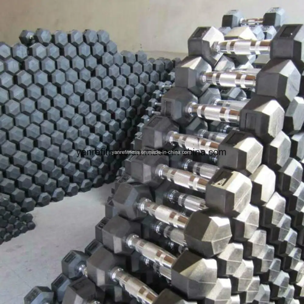 
Wholesale Weights Fitness Equipment Dumbbells Gym Accessories Rubber Coated Hex 