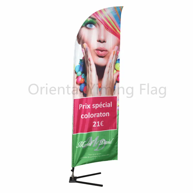 
Hot Sale Feather Flying Teardrop Outdoor Sail Fiberglass Pole Beach Flag Banner 