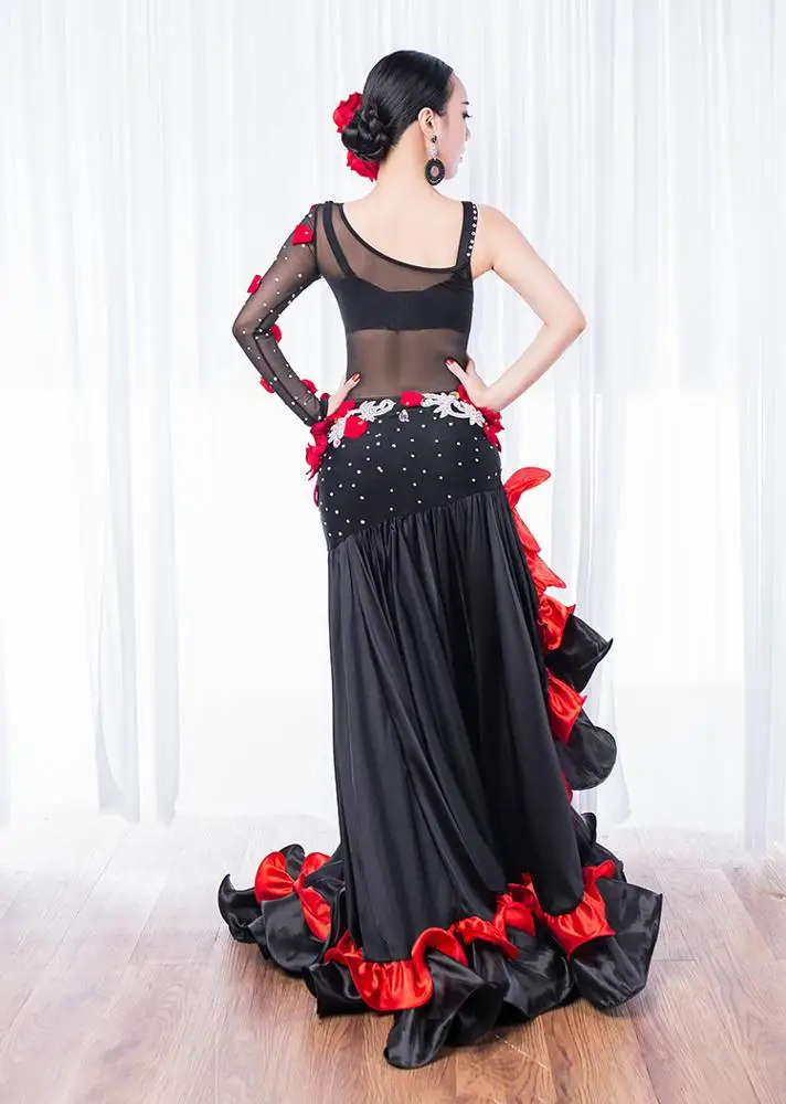 QC2910 Wuchieal профессиональные женские испанские танцевальные костюмы