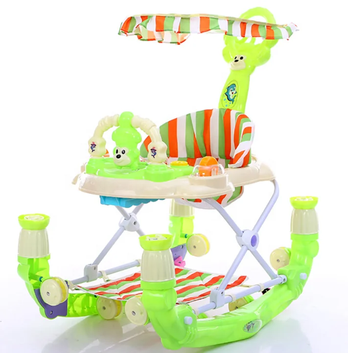 2018 baby walker Height adjustable inflatable  multifunctional baby walker with lovely music cartoon