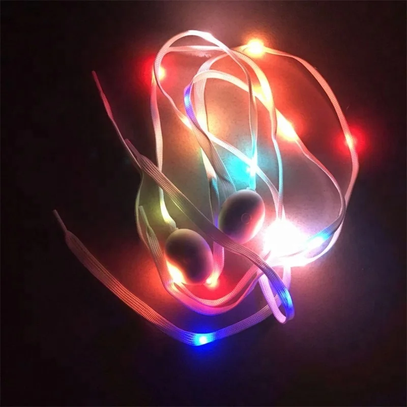 European christmas funny nylon led multiple color flashing shoelace