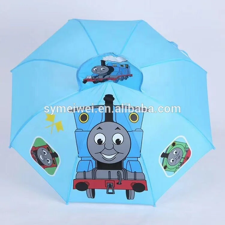 kids umbrella 3D cartoon custom logo print heap manual open rain straight umbrella for children with ears small umbrellas