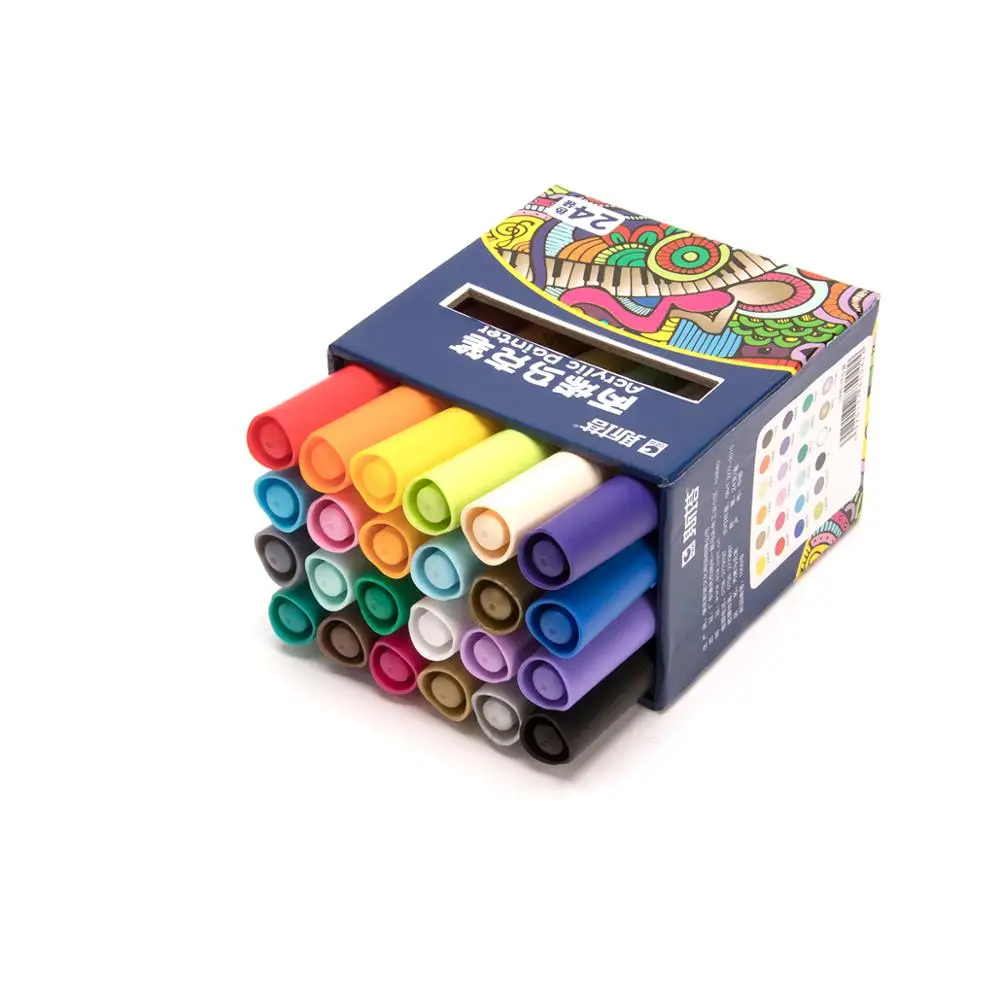 2018 Amazon Hot Selling  STA Brand 24 Colors Acrylic Paint Pens With OEM Packaging