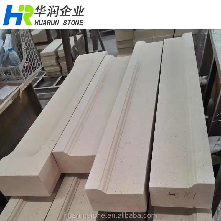 Portuguese Gascogne Beige Limestone Window Surround, Window Casing, Limestone Border