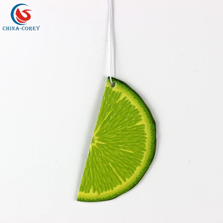 OEM fruit aroma paper car air freshener for promotional gifts with customer logo accepted