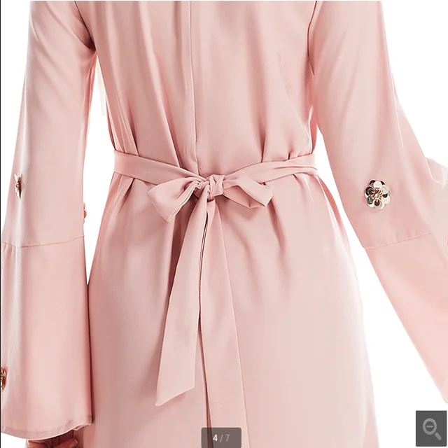 Dubai Fashion Elegant Solid Color Pearl Abaya New Design