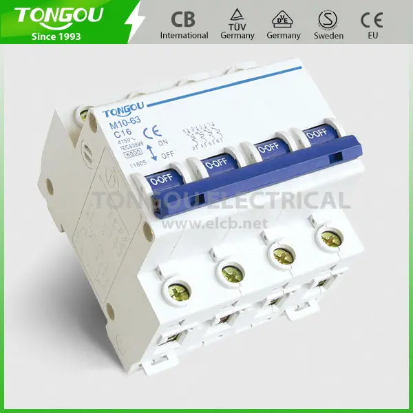 Tongou tom10-63 4p низкого напряжения мини выключатель( dz47- 63 автоматических)
