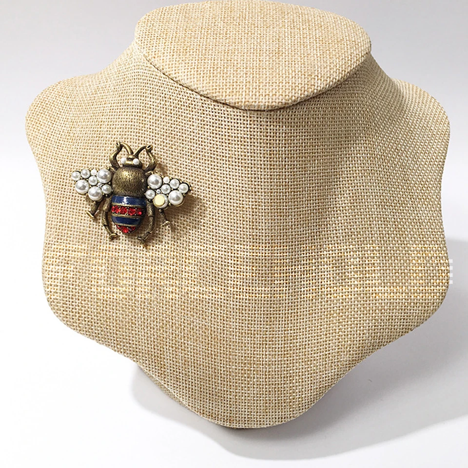 Blackened Lifelike Animal Motif Spider Dragonfly Pearl Stainless Steel Brooches