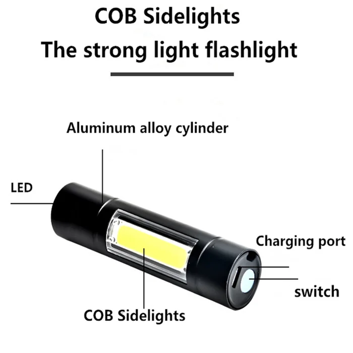 High Lumen and Strong Light Tactical Supplier Rechargeable Tactical COB Handheld Torchlight LED Lamp