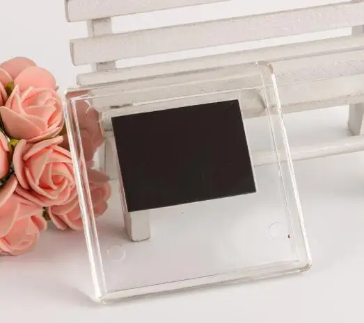 PS acrylic blank fridge magnet mini photo frame with magnets picture inserted