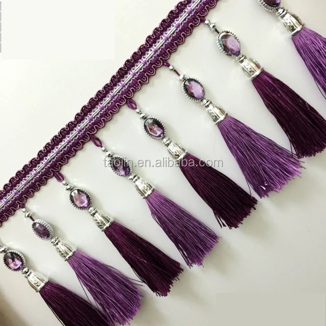 
2016 Good Design Beaded Tassel Fringe for Curtain, Made in China 