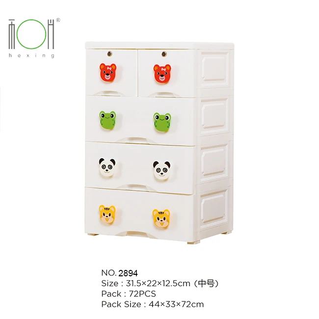Прямая поставка с фабрики, на возраст 3, 4, 5 ярусов пластиковом черном/белом милые животные комод