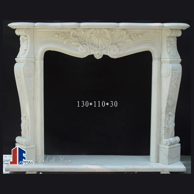 
Decorative indoor Western White Marble Fireplace Mantel Surrounds 