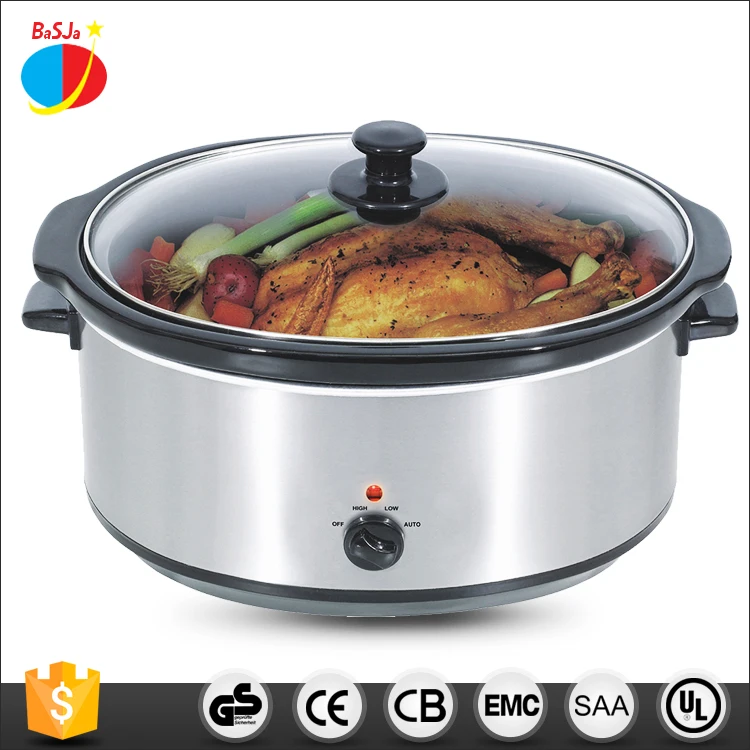 Kitchen appliance 320W 7.5QT oval stainless steel crock pot electric slow cooker 1.5L 3.5L 5L