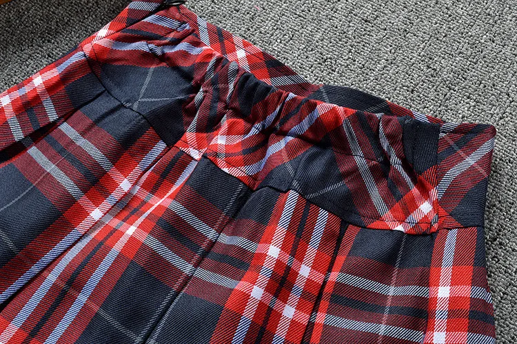 
High Quality Red Plaid Pleated Sport Skorts&Skirt Casual skirt School Uniforms Tennis Skirt 