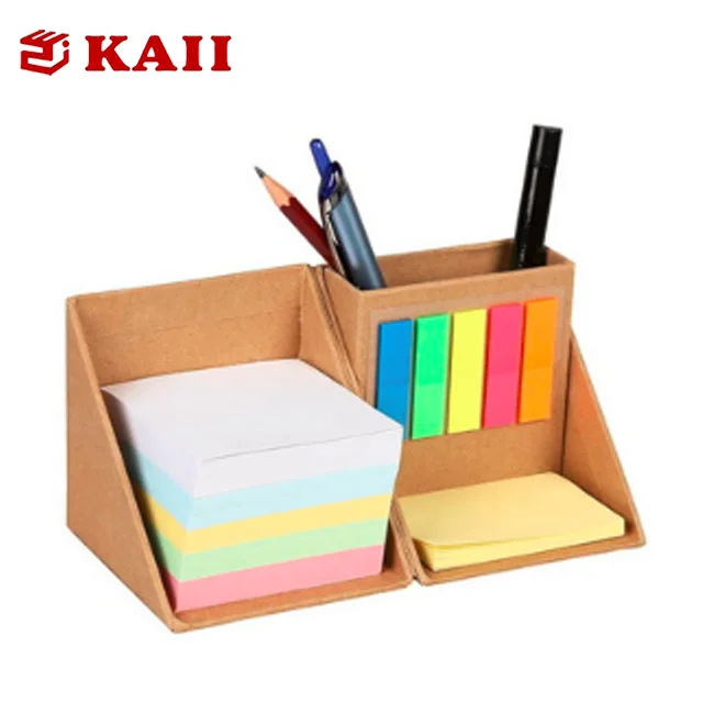 
KAII Promotional Foldable Square Cube Kraft Paper Sticky Note Memo Pad Box 