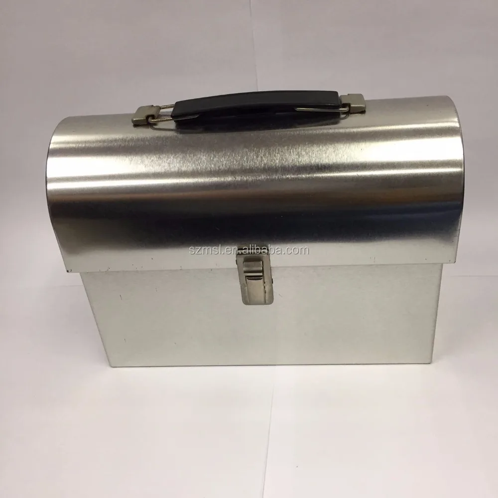 Винтажный купольный металлический Ланч-бокс с защелками и пластиковой