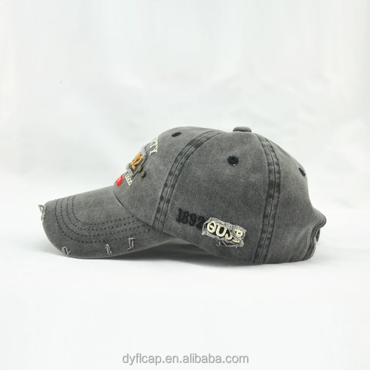 fashion printed words jeans washed Washed cotton cap baseball hats snapback caps