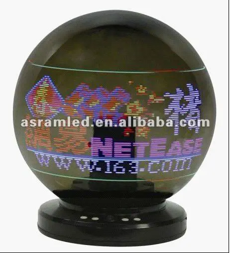 360 degree disco magic led 3d ball with 360 degree message and image display