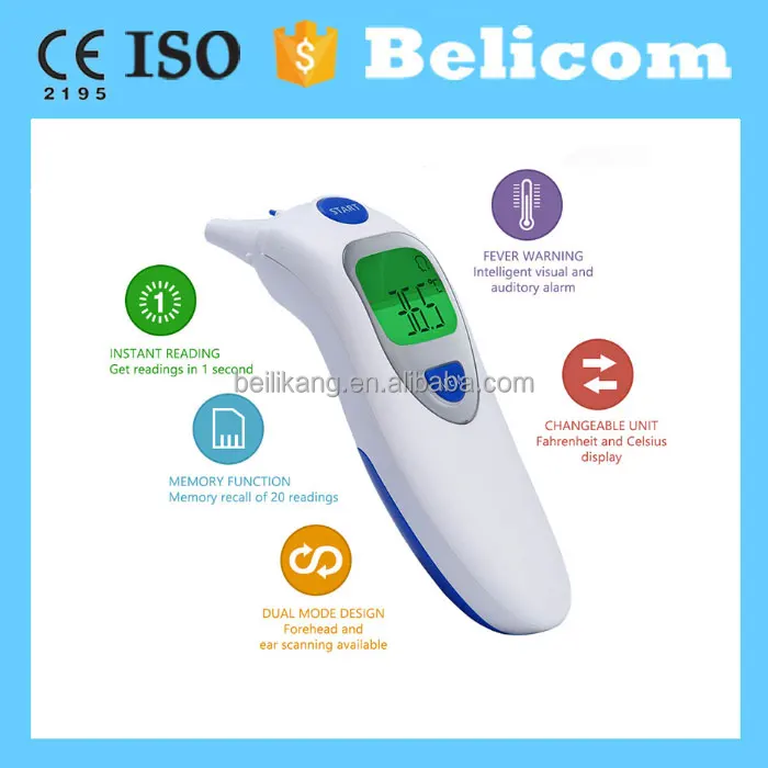 Hot Sales Medical Infrared Digital Forehead Non-Contact Ear Temperature Thermometers With Ce