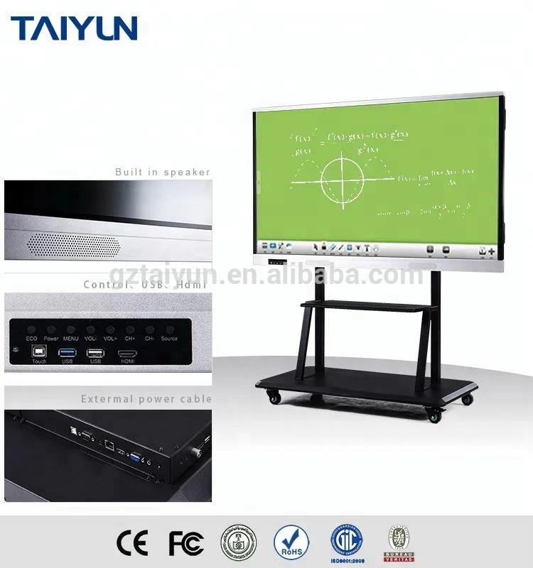 2020 Newest 65' 75' 86' Smart Touch Screen Portable Interactive Whiteboard All in One PC For School Teaching