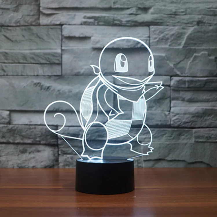 Little Turtle LampAcrylic 7 Color Changing USB charge 3D LED squirttle night light with 3D luminous Decor table lamp nightlight