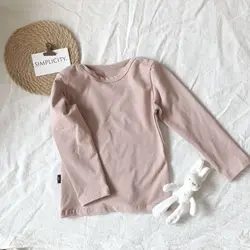 Bulk blank t-shirts Korean style one-collar bottom shirt cotton quality kids t shirt