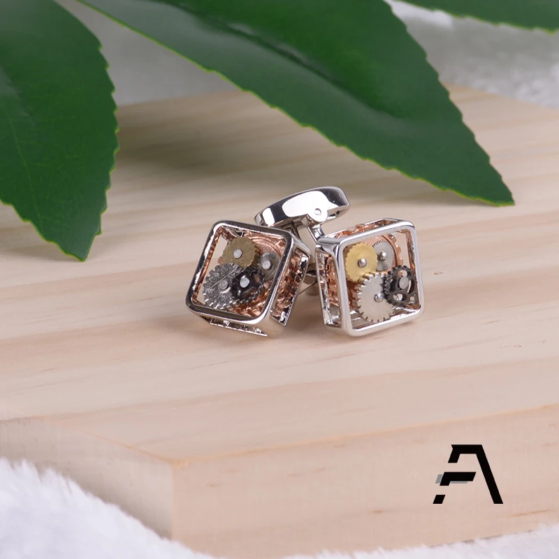 Stainless Steel Wheel Gear Metal Steampunk Cufflinks