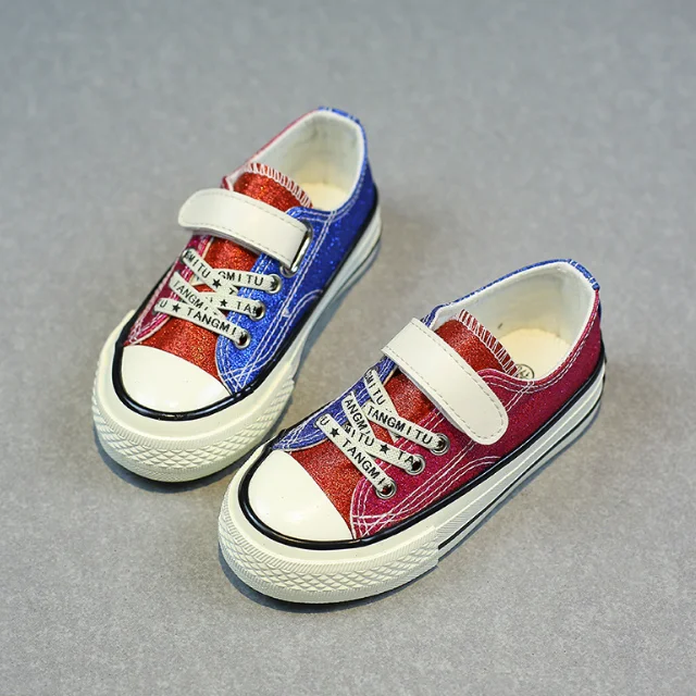 
YY10005S Spring and autumn kids latest canvas shoes shining casual shoes wholesale 
