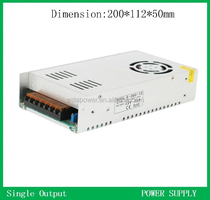 S-360-12 size 200*112*50mm Switching Power Supply 12V30A Adjustable power supply