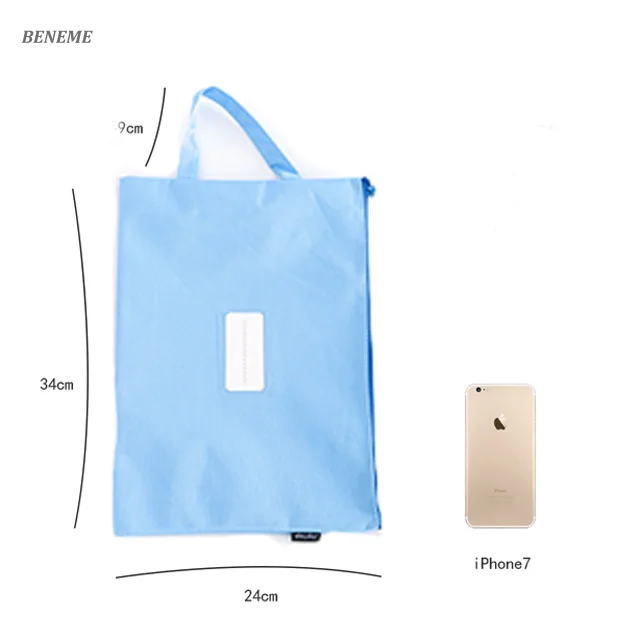 Oxford Cotton Fabric Canvas School Folder Zipper File Bag for Students