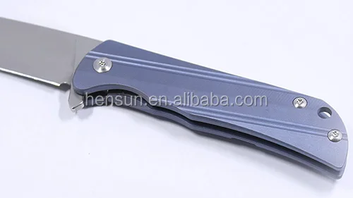 high quality handmade D2 blade folding pocket knife with Titanium handle manufacturer