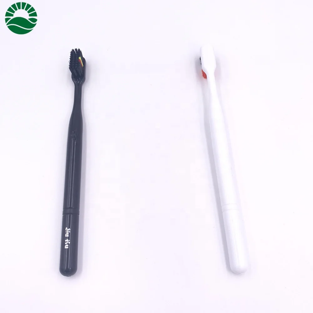 
Popular flag color bristles white and black 2 pack medium softness adult toothbrush 