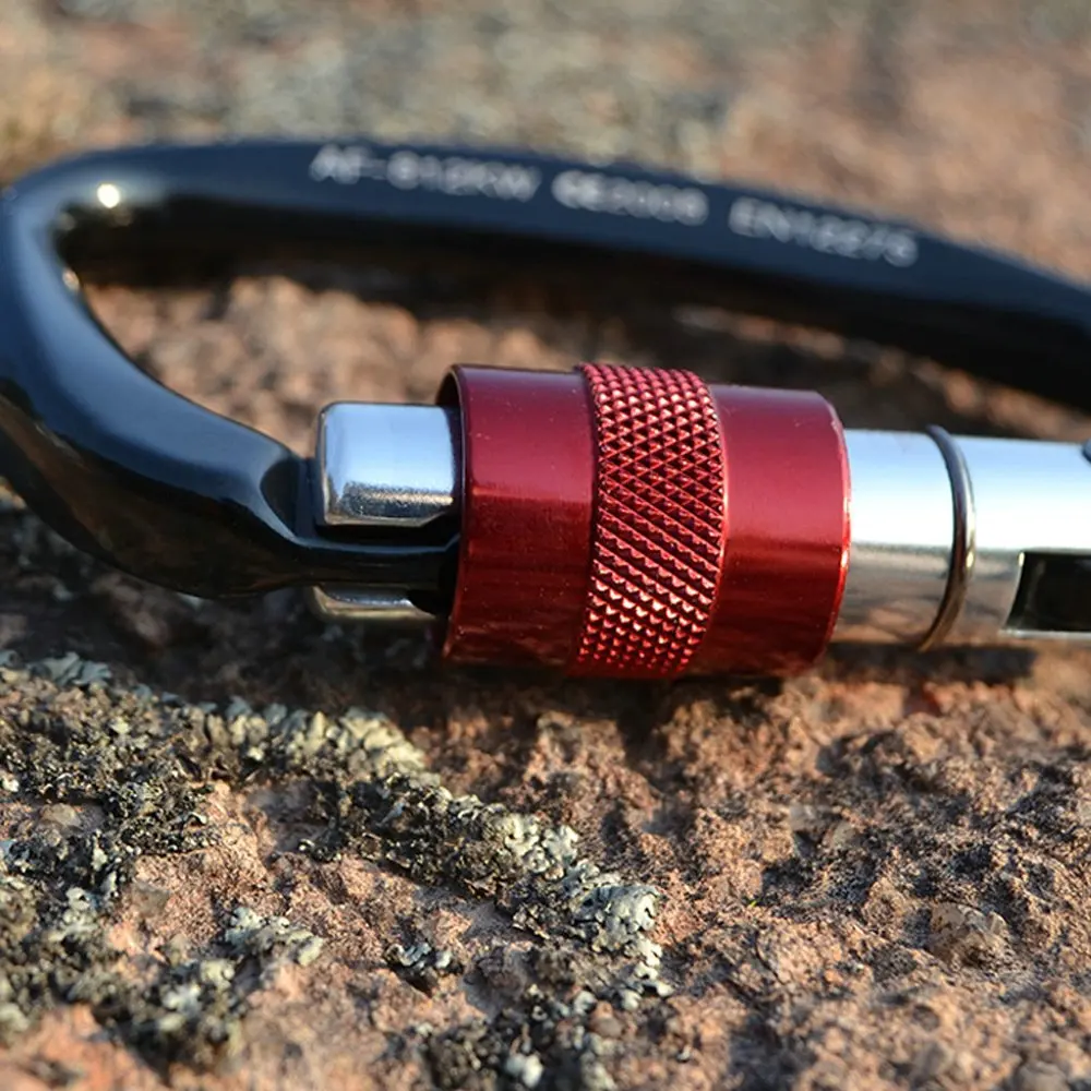 Camping equipment Rock Climbing Carabiner D-shaped Hot-forged Magnalium Locking Climbing Hook Outdoor Sport Tools CE Certified
