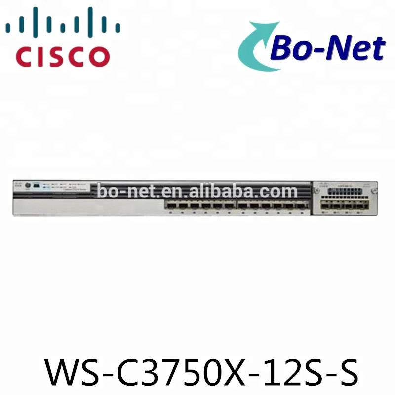 100% новый и оригинальный WS-C3750X-12S-S 12 портов гигабитный коммутатор