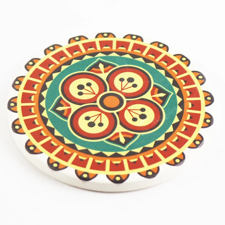 2021 New product unique coaster with cork back custom ceramic coasters for Table Decoration low price supply