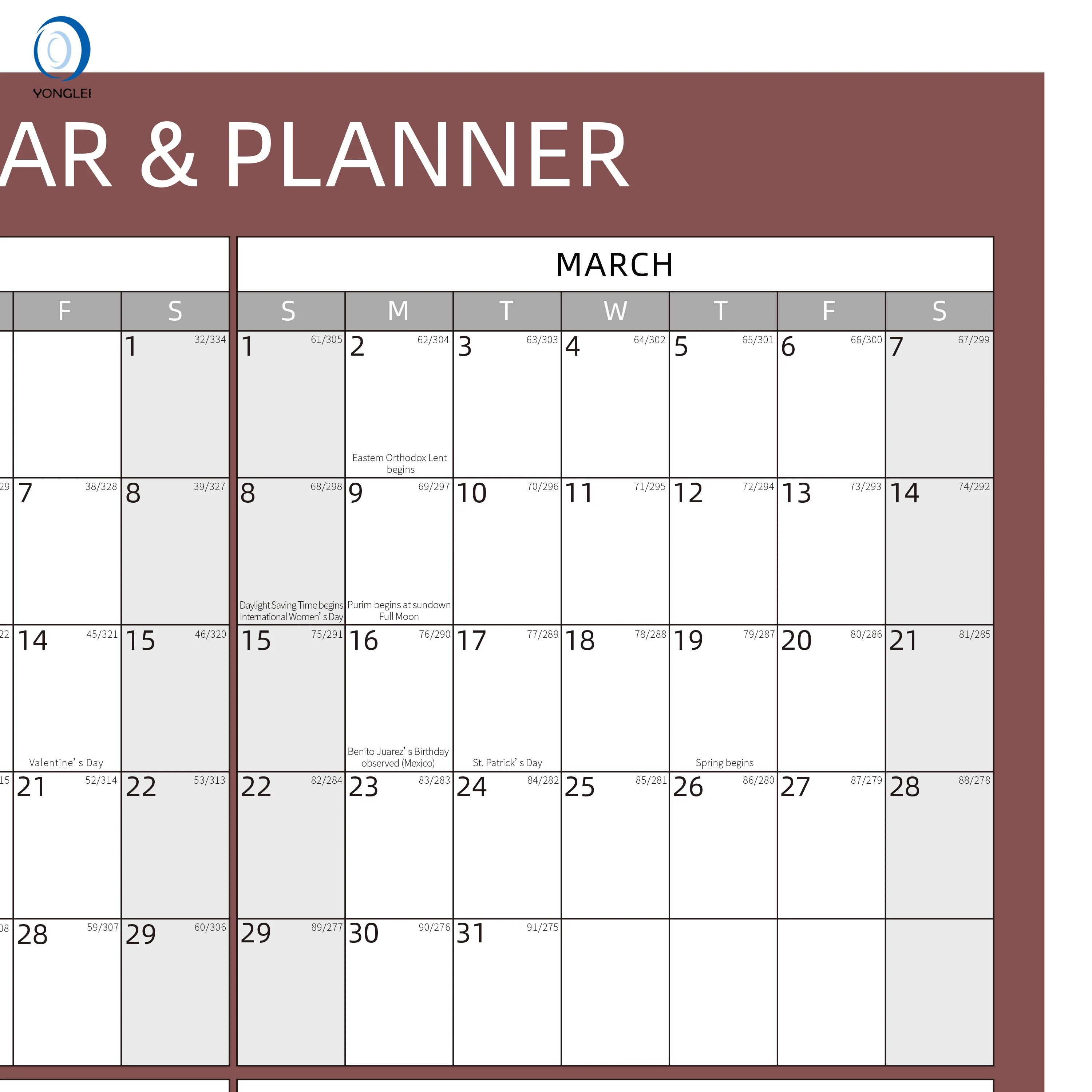 022-5B1 Laminated 2 sided calendar yearly jumbo wall calendar customised calendar