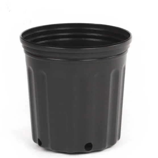 Durable reusable polyethylene flower pot plastic pots wholesale for plants black