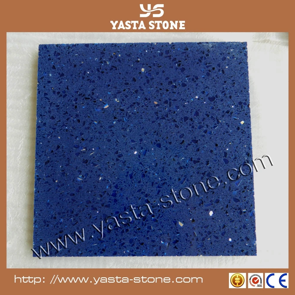 Glitter Quartz Flooring Blue Quartz Mirror Fleck Tiles