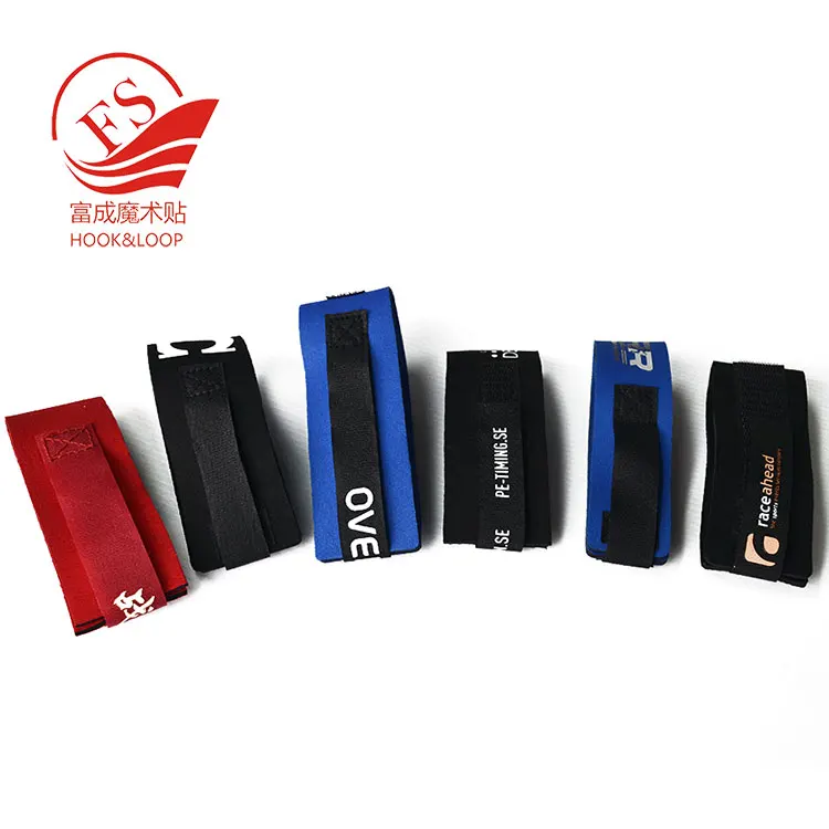 Custom logo printing ankle neoprene strap for holding timing chip