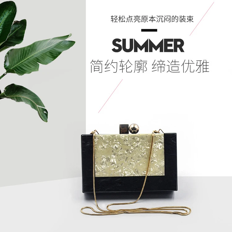 2019 New Multi Color Pearl Light Color Perfume bottle design Acrylic Evening Bag Sac A Main Femme Acrylic Clutch