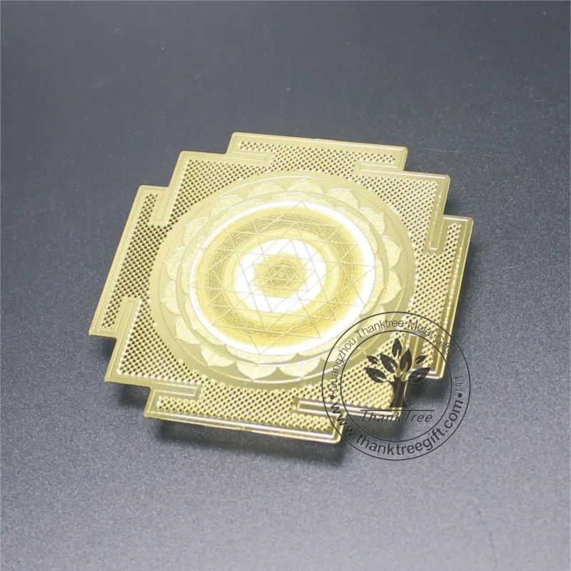 Religious style and India Regional gold plated Metatron Cube metal energy card