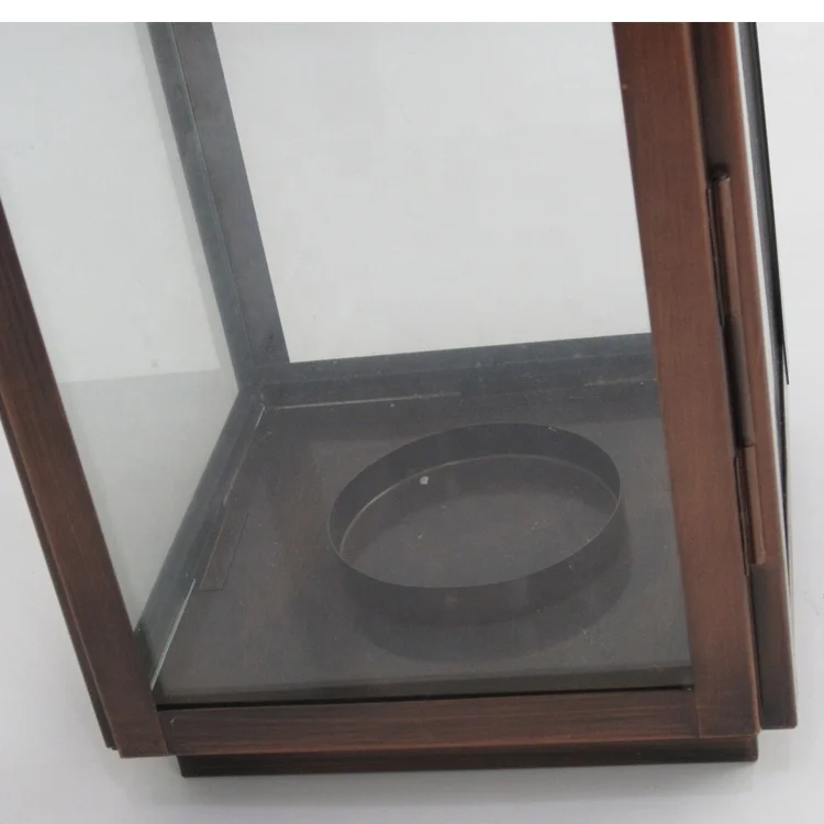 Gold Lantern Moroccan Vintage Hanging Iron Lantern Sets for Home Garden Decoration Bronze Candle Holder Wedding Glass Lantern