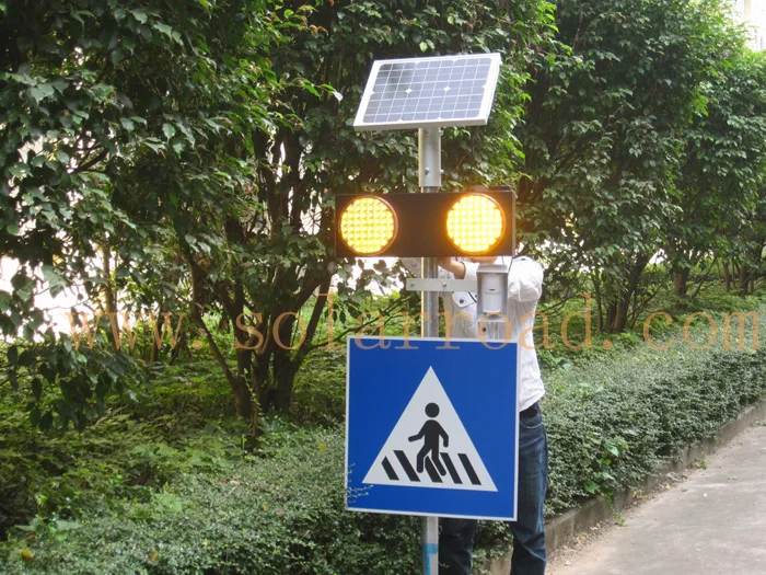Solar Traffic Warning Sign Solar Pedestrian Crossing Warning Light
