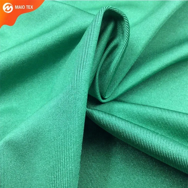 
green color shine 50D 40D warp knit swimming pool polyester lycra swimwear fabric 