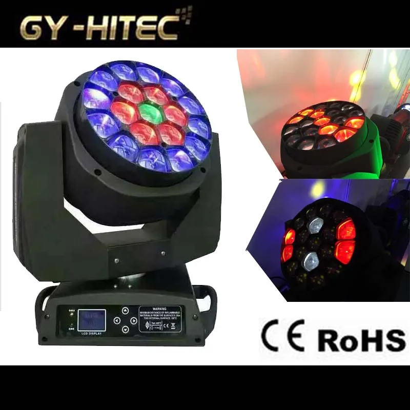 19x15 RGBW 4in1 Hawk глаз при движении головой водить этап DJ Light с зумом