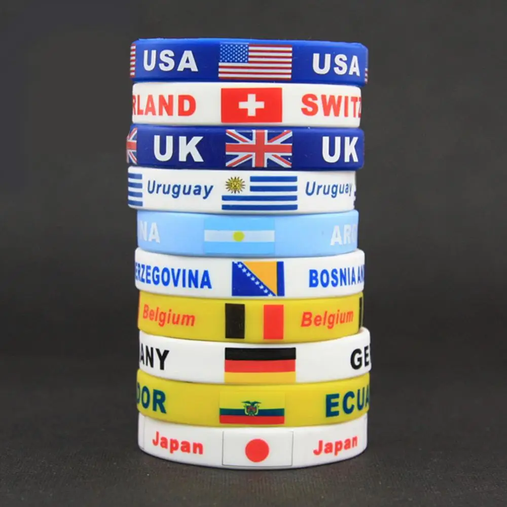 Russia Country Flags Sport Wristband Football Fans Silicone Bracelet Souvenir Gift making machine Guangzhou