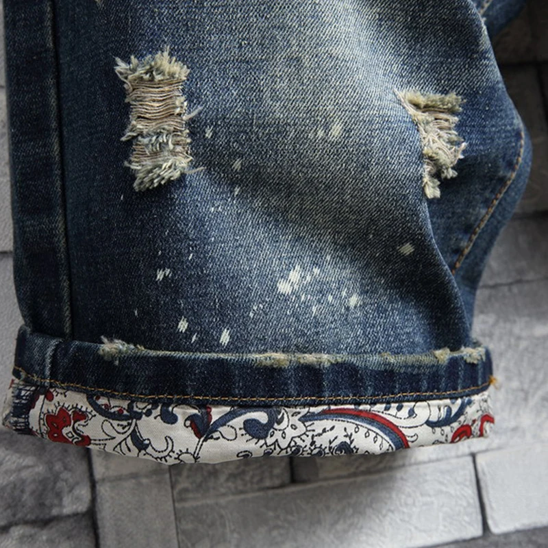 Men Jean Shorts Vintage Slim Straight Denim Cotton Jeans Pants Fashion Shorts