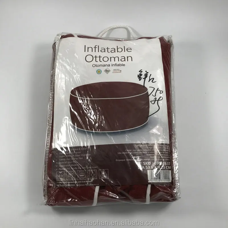 Printed color customized support adjustable inflatable ottoman